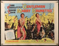 3p0888 GENTLEMEN MARRY BRUNETTES style A 1/2sh 1955 Jane Russell & Crain in the buxom musical, rare!