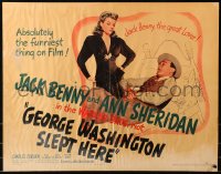 3p0890 GEORGE WASHINGTON SLEPT HERE style A 1/2sh 1942 Ann Sheridan & Jack Benny, Hart & George S. Kaufman!