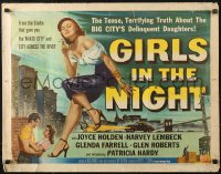 3p0896 GIRLS IN THE NIGHT style A 1/2sh 1953 great art of sexy bad girl Joyce Holden wearing beret!