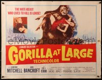 3p0899 GORILLA AT LARGE 1/2sh 1954 great art of giant ape holding screaming sexy Anne Bancroft!