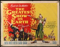 3p0904 GREATEST SHOW ON EARTH style A 1/2sh 1952 Cecil B. DeMille circus classic, James Stewart