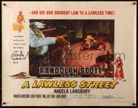 3p0962 LAWLESS STREET style B 1/2sh 1955 Randolph Scott is running out of luck, bullets & women too!
