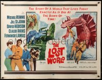 3p0976 LOST WORLD 1/2sh 1960 Michael Rennie, really cool dinosaur artwork!