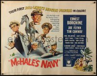 3p0996 McHALE'S NAVY 1/2sh 1964 great artwork of Ernest Borgnine, Tim Conway & cast on ship!