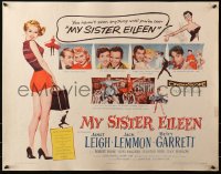 3p1008 MY SISTER EILEEN style B 1/2sh 1955 Janet Leigh, Jack Lemmon & Betty Garrett, ultra-rare!