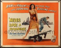 3p1014 NEVER LOVE A STRANGER 1/2sh 1958 John Drew Barrymore, from Harold Robbins sex novel!