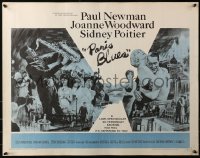 3p1034 PARIS BLUES 1/2sh 1961 art of Paul Newman, Joanne Woodward, Sidney Poitier & Louis Armstrong!