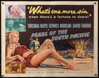 3p1038 PEARL OF THE SOUTH PACIFIC 1/2sh 1955 sexy Virginia Mayo in sarong & Morgan, ultra-rare!