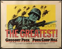 3p1044 PORK CHOP HILL style B 1/2sh 1959 Lewis Milestone, art of Korean War soldier Gregory Peck!