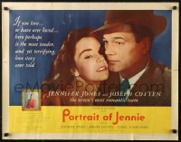 3p1046 PORTRAIT OF JENNIE 1/2sh 1949 Joseph Cotten loves beautiful ghost Jennifer Jones!
