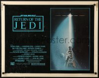 3p1060 RETURN OF THE JEDI 1/2sh 1983 George Lucas, art of hands holding lightsaber by Tim Reamer!