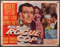 3p1064 ROGUE COP style A 1/2sh 1954 Robert Taylor, George Raft, sexy Janet Leigh is a temptation!