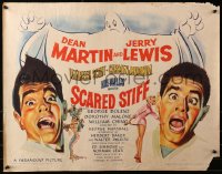 3p1079 SCARED STIFF 1/2sh 1953 wacky artwork of terrified Dean Martin & Jerry Lewis, Lizabeth Scott!