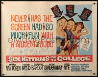 3p1083 SEX KITTENS GO TO COLLEGE style B 1/2sh 1960 Van Doren, Tuesday Weld & Bardot's sister!
