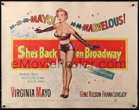 3p1087 SHE'S BACK ON BROADWAY 1/2sh 1953 full-length sexy Virginia Mayo in skimpy outfit!