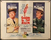 3p1093 SOLDIER IN THE RAIN style A 1/2sh 1964 close-ups of misfit soldiers Steve McQueen & Jackie Gleason!