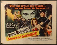 3p1112 STREET OF SINNERS 1/2sh 1957 George Montgomery, only the Devil is the winner here!