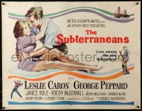 3p1113 SUBTERRANEANS style A 1/2sh 1960 from Jack Kerouac novel, art of sexy Leslie Caron & George Peppard