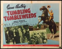 3p1142 TUMBLING TUMBLEWEEDS style A 1/2sh R1944 cowboy Gene Autry with guitar & on rearing horse!