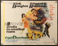 3p1144 TWO WEEKS IN ANOTHER TOWN 1/2sh 1962 cool art of Kirk Douglas & sexy Cyd Charisse by Bart Doe!