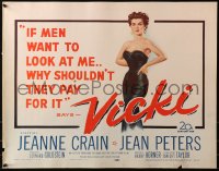 3p1155 VICKI 1/2sh 1953 if men look at sexy bad girl Jean Peters, she'll make them pay for it!