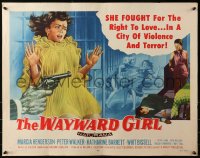 3p1161 WAYWARD GIRL style A 1/2sh 1957 great art of bad girls & fighting in prison!