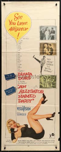 3p0548 ALLIGATOR NAMED DAISY insert 1957 artwork of sexy Diana Dors in skimpy outfit, Jean Carson!