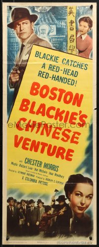 3p0563 BOSTON BLACKIE'S CHINESE VENTURE insert 1949 detective Chester Morris in Chinatown!