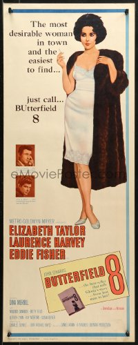 3p0566 BUTTERFIELD 8 insert 1960 callgirl Elizabeth Taylor, most desirable and easiest to find!