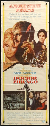 3p0594 DOCTOR ZHIVAGO insert 1965 Omar Sharif, Julie Christie, David Lean English epic, Terpning art!