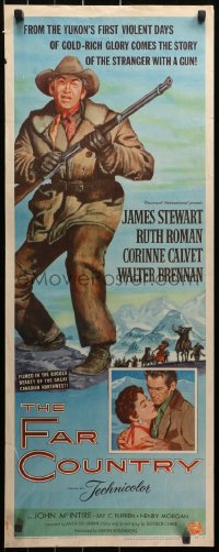 3p0606 FAR COUNTRY insert 1955 cool art of James Stewart with rifle, directed by Anthony Mann!