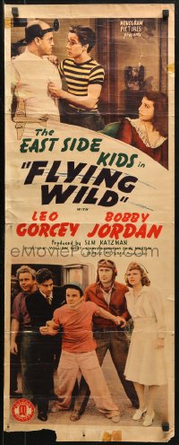 3p0610 FLYING WILD insert 1941 East Side Kids Leo Gorcey & Bobby Jordan, Dave O'Brien, ultra-rare!