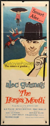 3p0626 HORSE'S MOUTH insert 1959 great artwork of Alec Guinness, the man's a genius!
