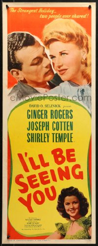 3p0630 I'LL BE SEEING YOU insert R1956 cool image of Ginger Rogers, Joseph Cotten & Shirley Temple!