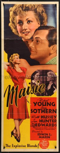 3p0659 MAISIE insert 1939 pretty explosive blonde bonfire Ann Sothern and Robert Young, ultra-rare!