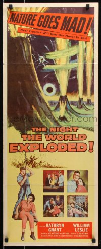3p0670 NIGHT THE WORLD EXPLODED insert 1957 a super-quake tilts the Earth, nature goes mad!