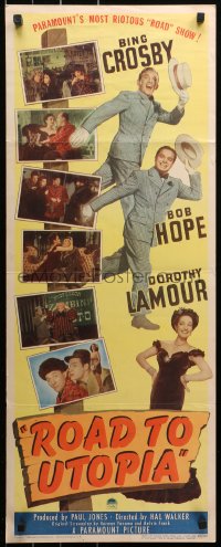 3p0695 ROAD TO UTOPIA insert 1945 images of Bob Hope, sexy Dorothy Lamour, Bing Crosby, ultra-rare!