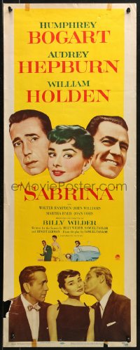 3p0699 SABRINA insert 1954 Audrey Hepburn, Humphrey Bogart, William Holden, Billy Wilder!
