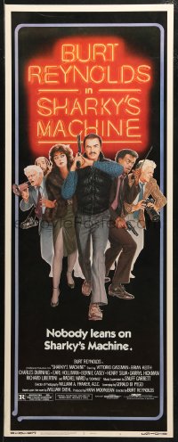 3p0707 SHARKY'S MACHINE insert 1981 Burt Reynolds, Vittorio Gassman, great neon sign image!