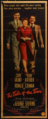 3p0724 TALK OF THE TOWN insert 1947 full-length Cary Grant, Jean Arthur & Ronald Colman, ultra-rare!