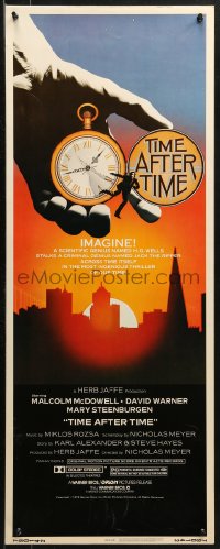 3p0732 TIME AFTER TIME insert 1979 Malcolm McDowell as H.G. Wells, David Warner as Jack the Ripper!