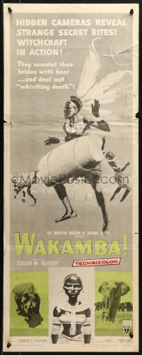 3p0742 WAKAMBA insert 1955 colorful art, actual customs of weird & wonderful African tribe!