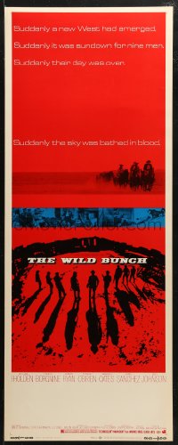 3p0747 WILD BUNCH insert 1969 Sam Peckinpah cowboy classic, William Holden & Ernest Borgnine!