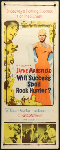 3p0749 WILL SUCCESS SPOIL ROCK HUNTER insert 1957 super sexy full-length Jayne Mansfield!