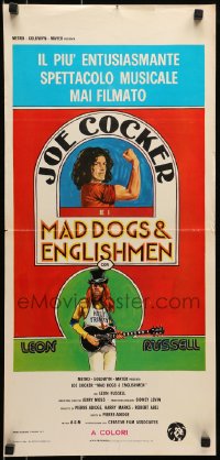 3p0348 MAD DOGS & ENGLISHMEN Italian locandina 1971 Joe Cocker, rock 'n' roll, cool poster design!