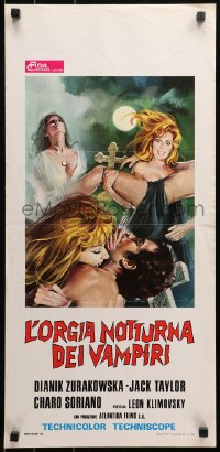 3p0390 VAMPIRE'S NIGHT ORGY Italian locandina 1975 great different art of sexy female blood-suckers!