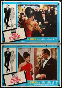 3p0233 DR. NO group of 2 Italian 19x27 pbustas R1971 Connery as James Bond gambling, Eunice Gayson!