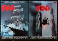 3p0232 FOG group of 2 Italian 18x25 pbustas 1980 John Carpenter horror, close up creepy hand + ship!