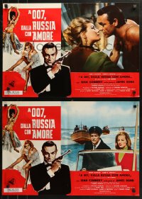 3p0212 FROM RUSSIA WITH LOVE group of 8 Italian 18x27 pbustas R1970s Connery as Fleming's James Bond!