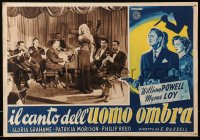 3p0271 SONG OF THE THIN MAN Italian 14x20 pbusta 1949 William Powell, Loy, cool border art!